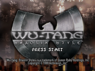 Wu-Tang Shaolin Style title screen for Playstation